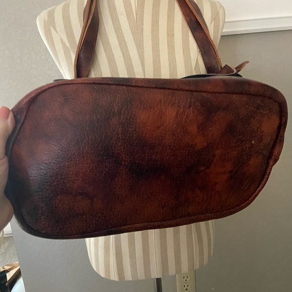 Distressed Denim and Leather Extra Large Backpack/Shoulder Bag main image 8